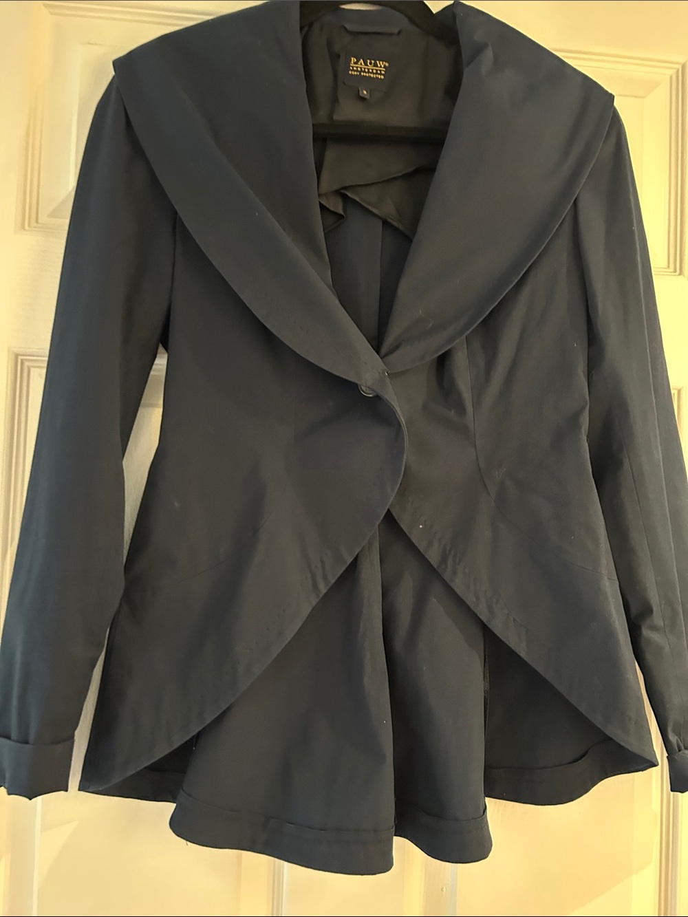 Pauw Amsterdam Navy Draped Cascading Blazer